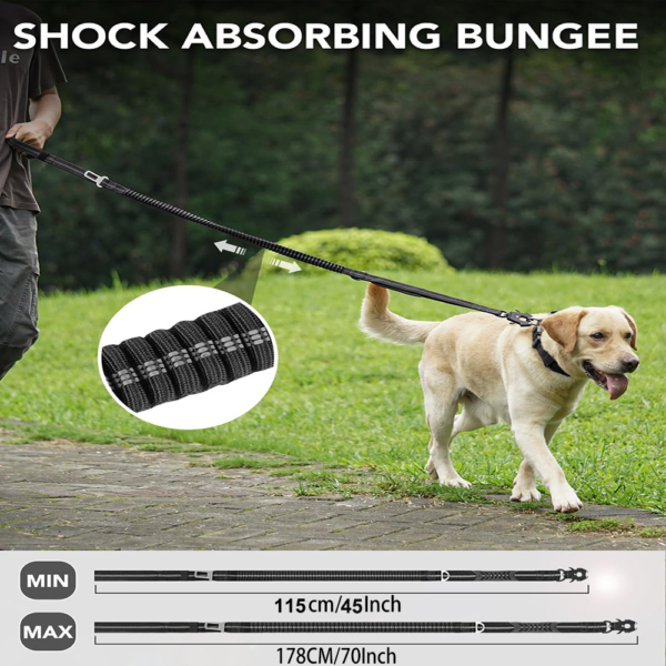 Tactical Dog Leash with Bungee – No Pull Control