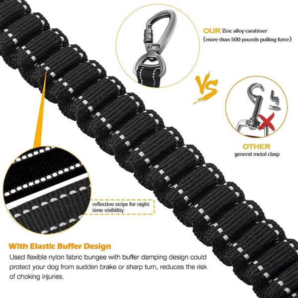 Dual-Handle Reflective Anti-Pull Dog Leash