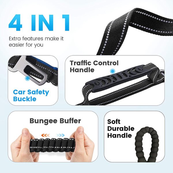 Dual-Handle Reflective Anti-Pull Dog Leash