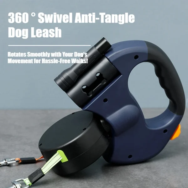 S84298116e54943eeb8df17aec65496e4j.webp 2-in-1 Retractable Dog Harness for Dual Dogs – Reflective Leash Dog Accessories with Built-in Flashlight & Anti-Tangle Clip